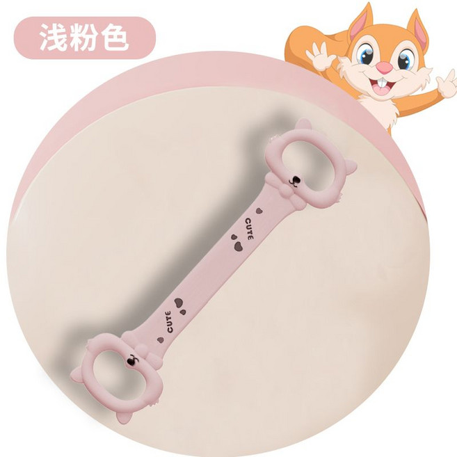 八字拉力器 健身拉伸 弹力绳 居家开肩美背, 1套, 松鼠款粉色