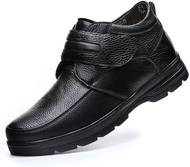 [ 보이앤맨 ] 남자 소가죽 보아털 방한화 빅사이 구두 발편한 캐주얼 러털 발목 따뜻한 겨울 부츠 신발 단화 슈즈