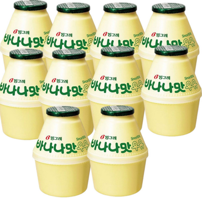 (냉장우유)빙그레 단지 바나나맛우유, 바나나우유, 10개, 240ml