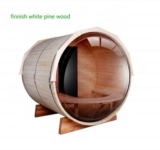 현대적인 디자인의 적삼목 야외 사우나 4인용 습식 스팀 장작 난방 가정 및 상업용, 1개
