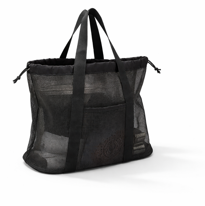 WEEKEIGHT 비치 메쉬 수영 목욕가방, 블랙