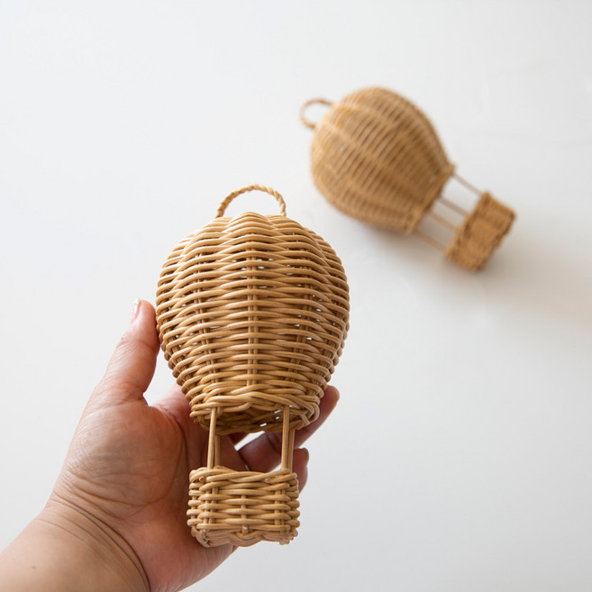 DIY 라탄 열기구 모빌 장식 소품만들기, DIY 모빌용 라탄 열기구(04978A)