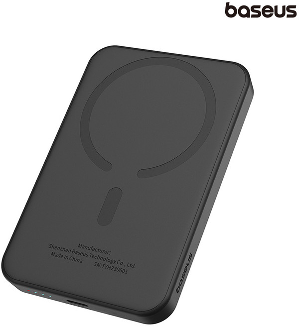 베이스어스 20W 무선 맥세이프 미니 고속충전 보조배터리 5000mAh, (블랙) P10022107113-00