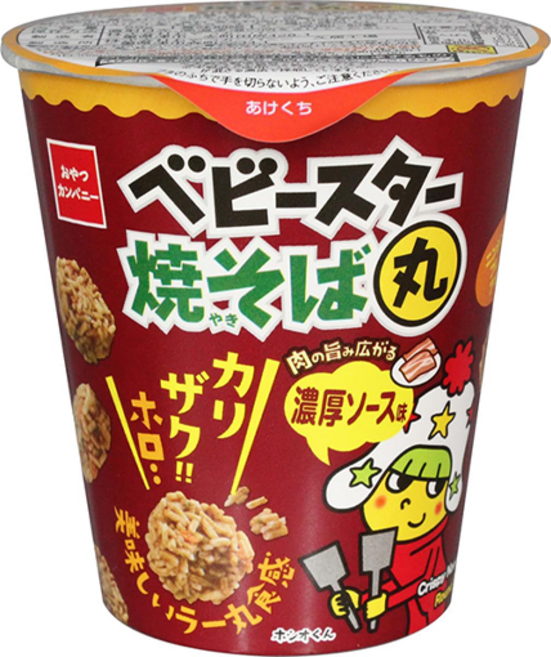 [오야쯔컴퍼니] 베이비 스타 둥근컵 야키소바 소스맛 스낵, 59g, 12개