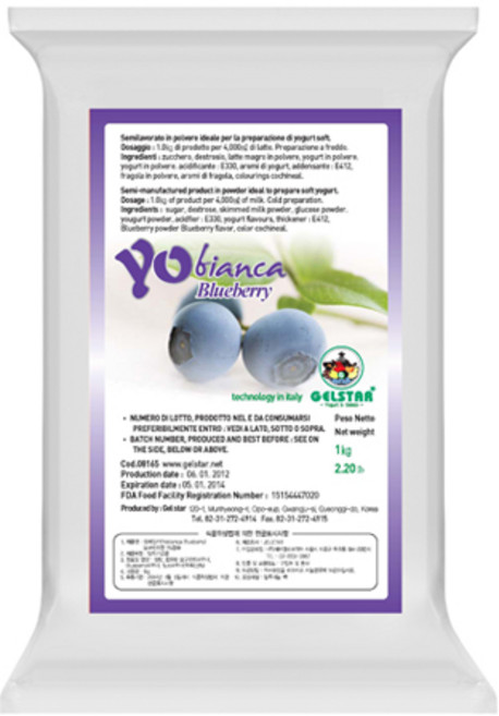 젤스타 요비앙카 블루베리 요거트 파우더 1kg, 1개, 1개입