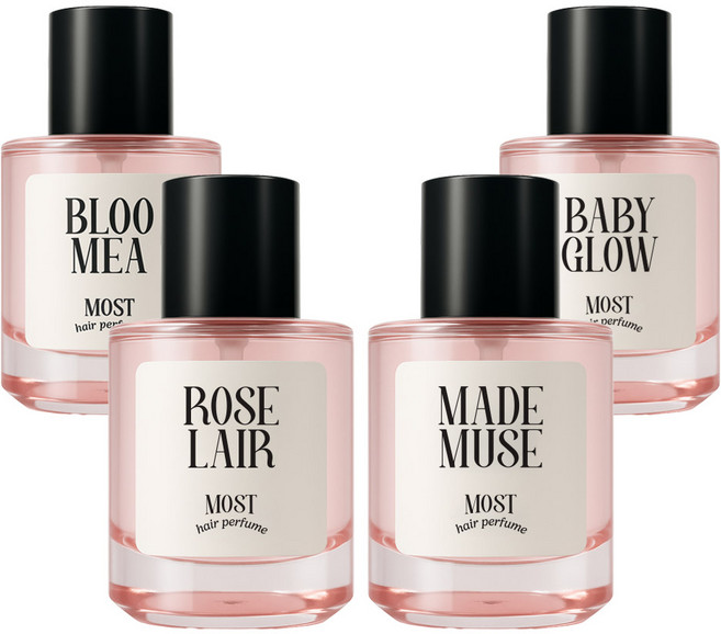 데일리콤마 모스트 헤어퍼퓸 세럼 에센스 30ml 4종 세트, 로즐레어+마드뮤즈+베이비글로우+블루미아