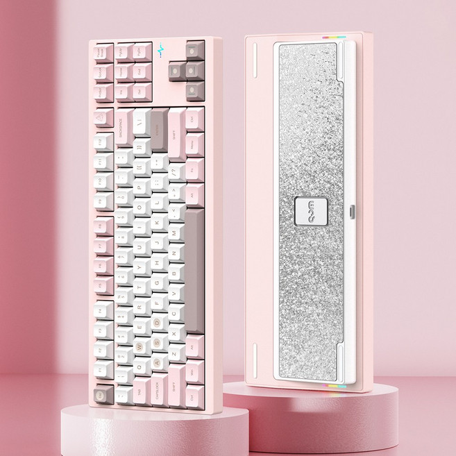 [국내정품] WOB CRUSH80 풀 알루미늄 유무선 블루투스 게이밍 기계식 키보드 극지해축, 핑크, 제조사축
