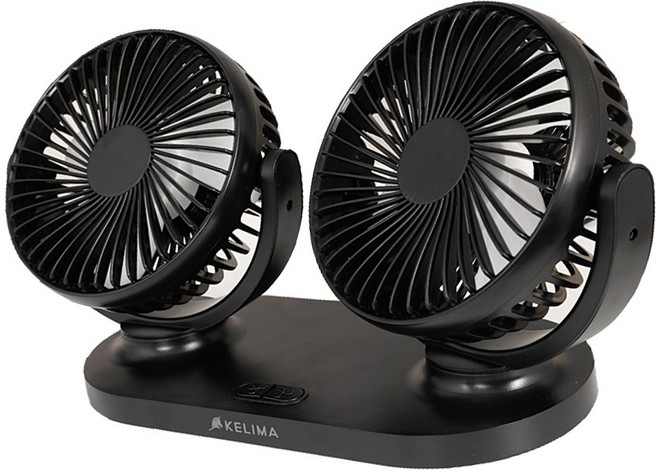 켈리마 차량용 선풍기 USB타입, R8037, 블랙