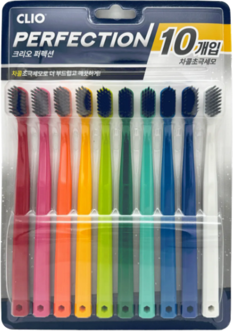 크리오 클리오 퍼펙션 차콜 초극세모 칫솔 10개입, 1개