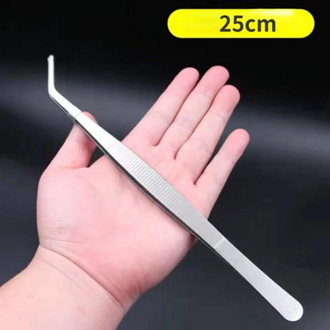 작물집게 스테인레스 스틸 족집게 어항 수생 식물 Aqaurium 도구 48cm 곡선 펜치 니퍼 리빠 새 파충류 먹이 집게, 11 25cm Curved, 1개