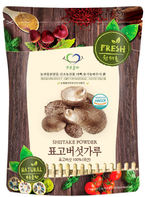 푸른들판 건 표고 버섯 가루 분말 국산 100% HACCP, 300g, 1개