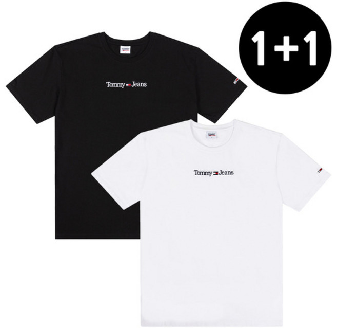 타미힐피거 TOMMY HILFIGER [1+1]타미진스 공용 자수로고 반팔티셔츠 604133