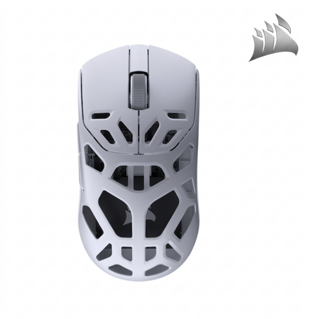 커세어 세이버 v2 PRO MG 초경량 무선 게이밍 마우스, 리얼화이트