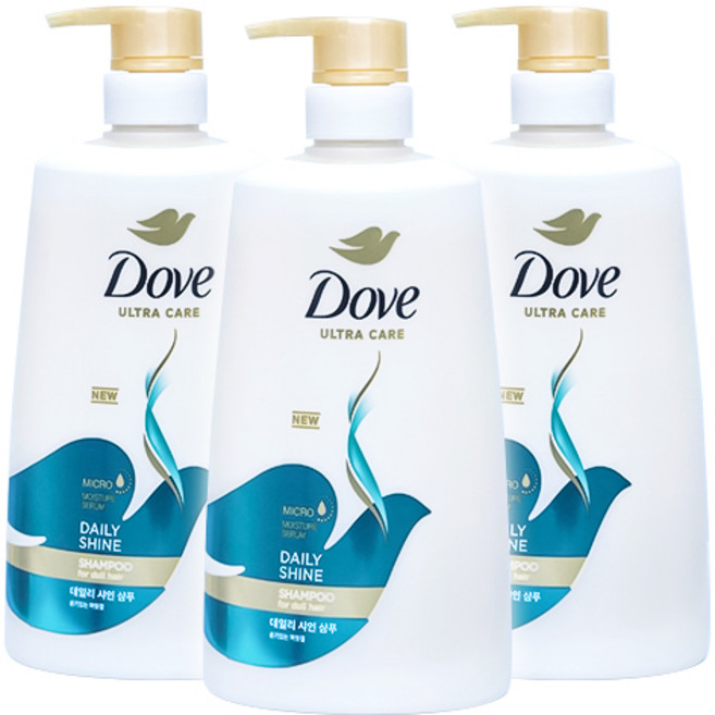 도브 데일리 샤인 샴푸, 680ml, 3개