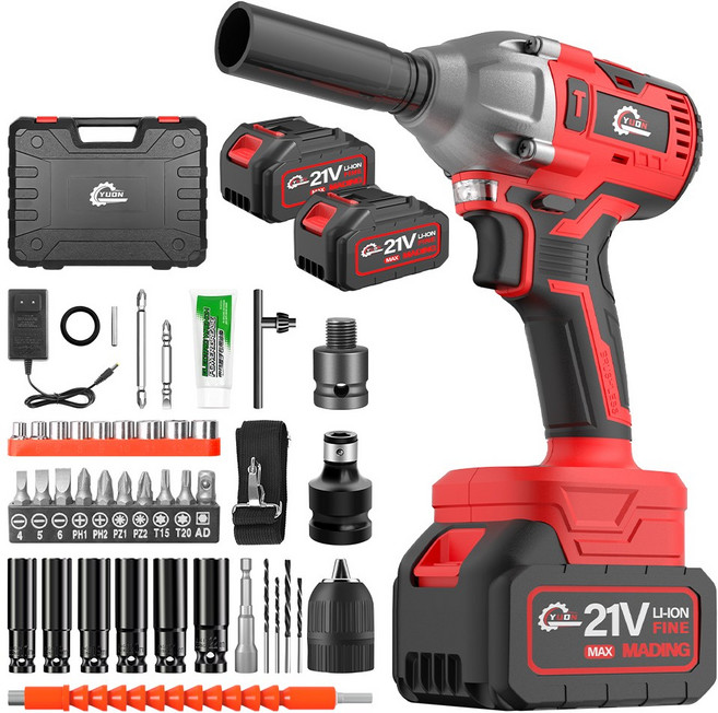 독일 YUON 21V 300Nm 고출력 3.0Ah 배터리 충전 임팩드릴 세트 전동 임팩 렌치 임팩트 드릴 드라이버 마끼다 호환, 1개