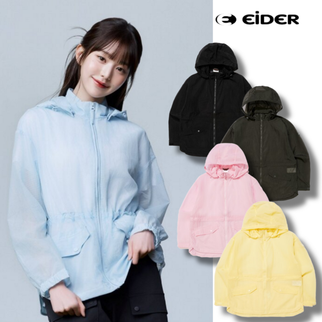 아이더 바람막이 여성 여름 바람막이 홑겹 메쉬 경량자켓 DW24160
