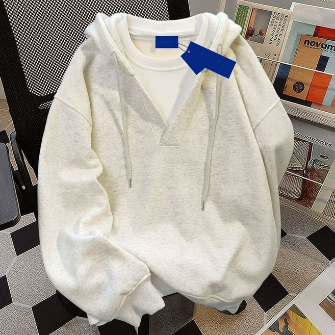 Asure 여성 레이어드 후드 맨투맨 루즈핏 베이직 풀오버