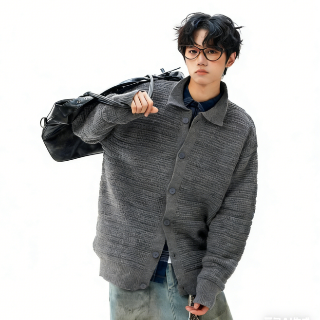 스타일닥터 남성 니트 긴팔 티셔츠 캐주얼 루즈핏 니트 카디건 스웨터 코트 패션 맨투맨