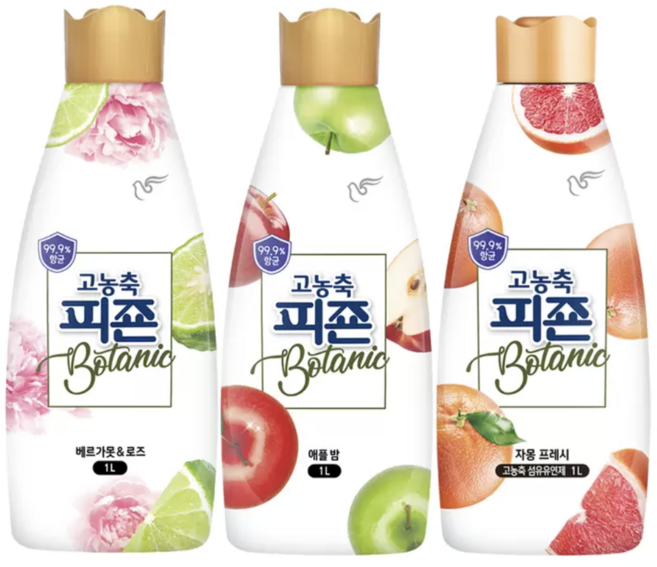 피죤 리치퍼퓸 보타닉섬유유연제1L x 5통 - 베르가못&로즈, 1L, 5개