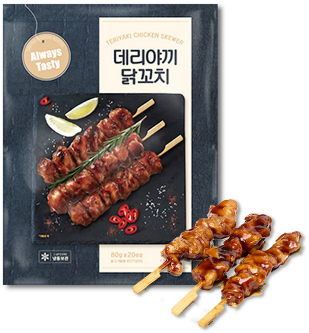 [대용량 가성비UP] 빅사이즈 숯불 데리야끼 닭다리살 닭꼬치, 1개, 1.6kg