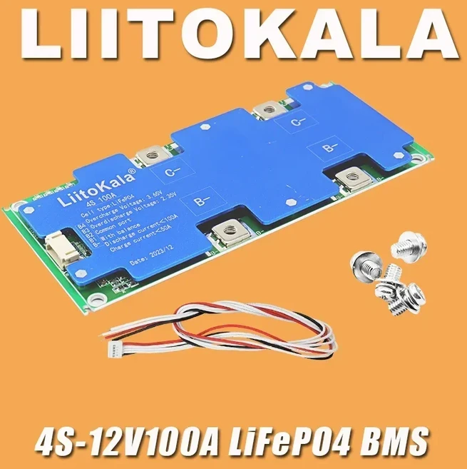 LiitoKala BMS LiFePo4 4S 12V 100A/150A/200A/300A 리튬 철 인산염 배터리 보호 회로 기판(균형 충전 포함, 01 CHINA, 01 빠른