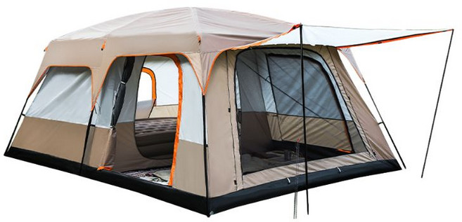 別墅大帳篷 兩室一廳 超大空間 防蚊網紗 四面通風, 升級雲霧灰銀膠8-12人【熱賣】, 1個