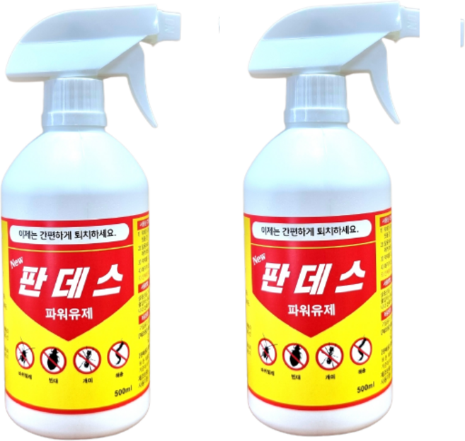 판데스 유제 분무형 지네 거미 개미 벼룩 노래기 바퀴 그리마 곱등이약 해충퇴치제, 500ml, 2개, 1개입