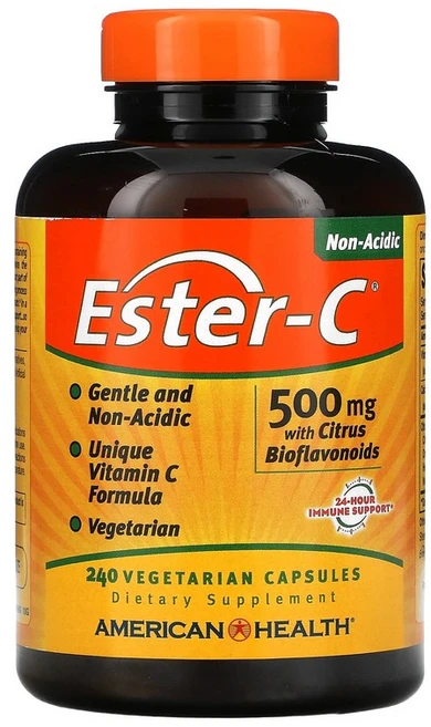 American Health Ester-C 아메리칸 헬스 에스터 씨 시트러스 바이오플라보노이드 함유 500mg 240캡슐, 1개, 240정, 240정 - 쿠팡