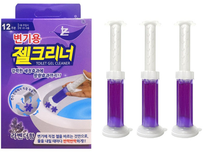 다나몰 플라워젤 변기세정제 욕실 방향제 탈취 라벤더향, 3개