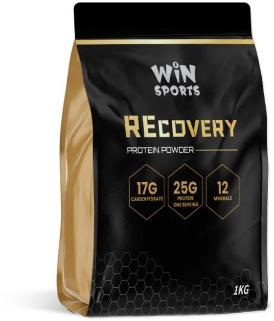 WiNSPORTS 恢復蛋白粉 可可風味 運動後迅速補充能量, 1kg, 1個