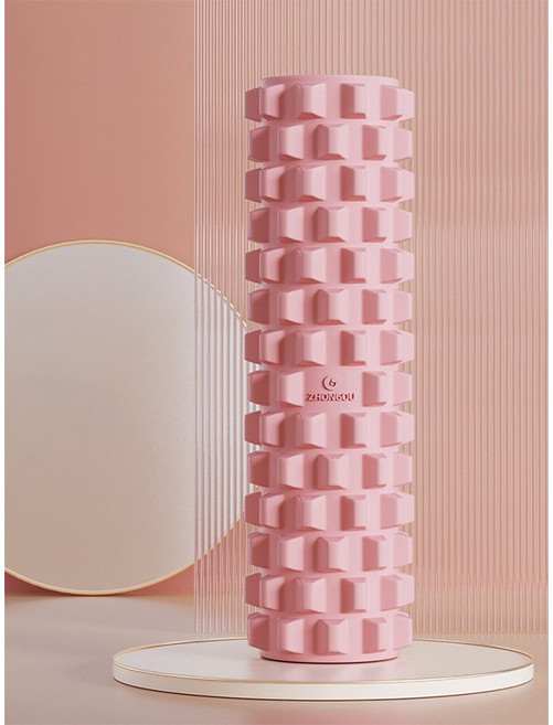 HA.M 딥밸런스 피트니스 럼블 돌기폼롤러 마사지 필라테스 폼룰러, 핑크, 1개