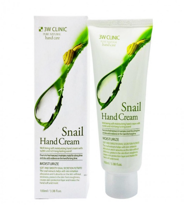 3W CLINIC 달팽이 핸드크림 매끄럽고 촉촉하게, 3개, 100ml