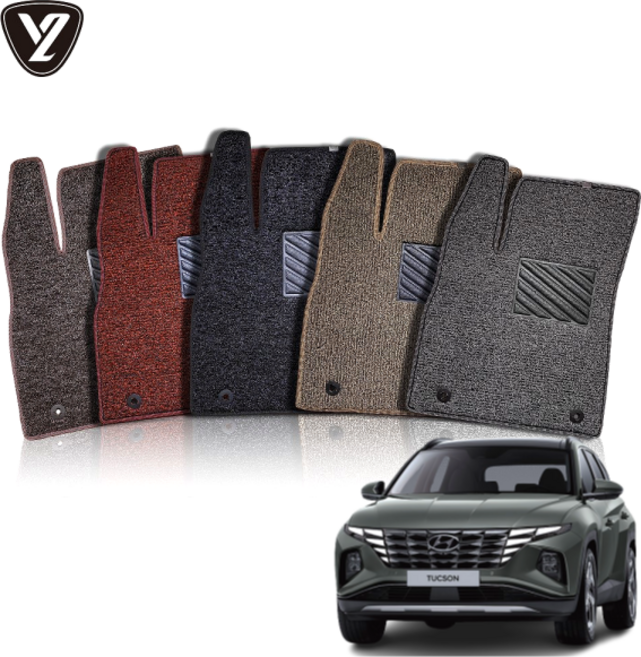 와이투 4세대 투싼NX4 확장형 코일매트 한대분, 하이브리드, 레드 엣지형 1+2열