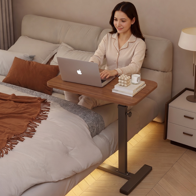 리빙체인지 높이조절 이동식 스탠딩 사이드 테이블, 02.월넛