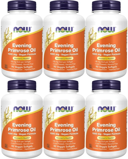 나우푸드 달맞이꽃 오일 1000mg 베지소프트젤, 90정, 6개 - 쿠팡