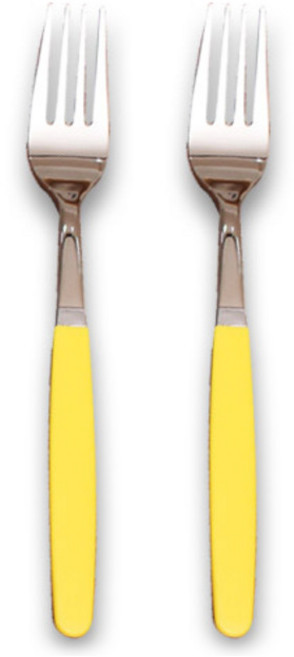 마호커트러리 성인용 포크, 옐로우, 2개