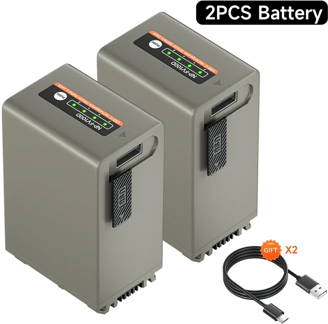 NP FV100 NP-FV100 배터리 소니 FV30 FV50 FV70 SX83E FDR-AX100E AX100E 용 USB 충전, 01 2PCS
