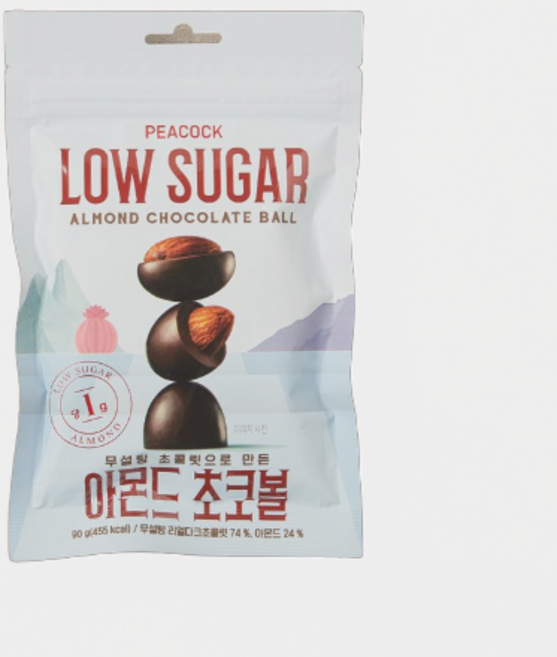피코크 로우슈거 아몬드 초코볼 90g, 5개