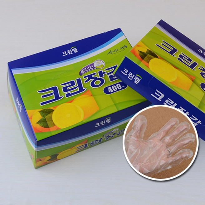 크린랩 크린장갑 200매 400매 일회용 비닐 위생장갑 주방, 5박스