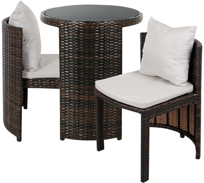 포스아트 CN 모던 라탄 테이블세트, 02 원형(브라운)