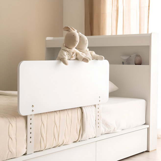 젠티스 국산 어린이 침대 안전가드 낙상방지 무지 고급브래킷, A.무지화이트, 80cm