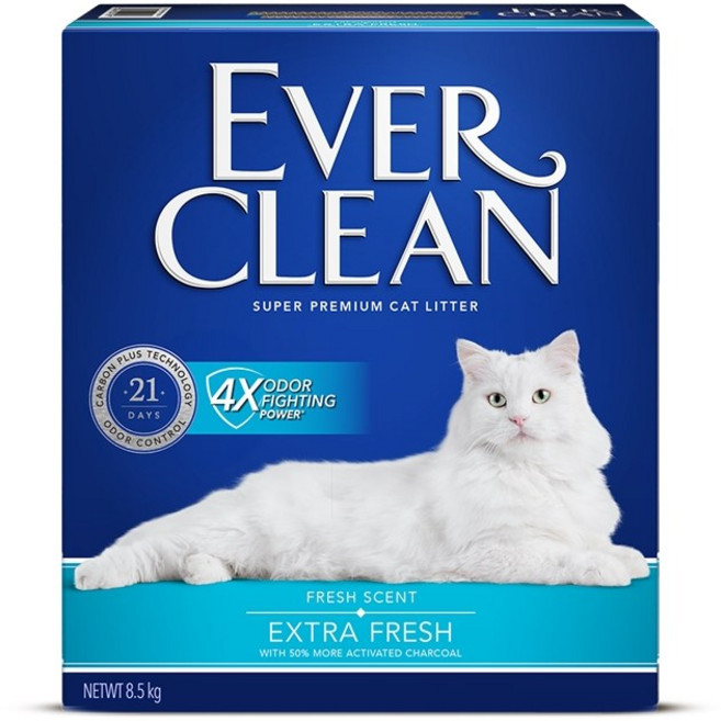 Ever Clean藍鑽貓砂 藍標 植萃除臭 低敏 多貓 礦砂, 1個, (藍標)4倍淨味貓砂-微香8.5Kg, 8.5kg, 藍標-微香