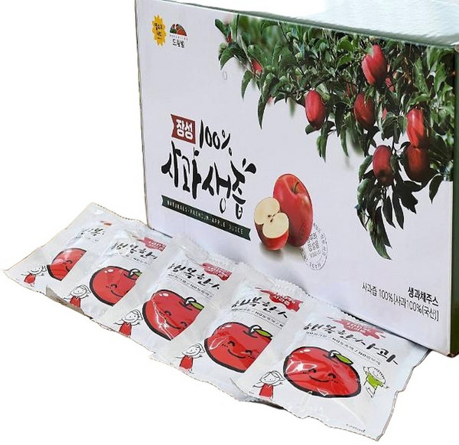 장성 농부애땅의 행복한 사과즙 120ml 50개입 1개, 50개