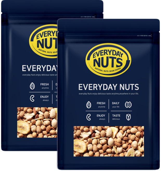 에브리데이넛츠 오리지날 믹스넛 1kg+1kg, 2개, 1kg