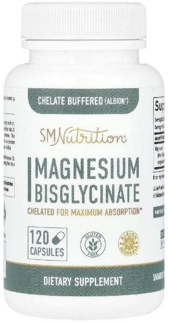 SM뉴트리션 마그네슘 비스글리시네이트 캡슐 120정, 1개 - 쿠팡