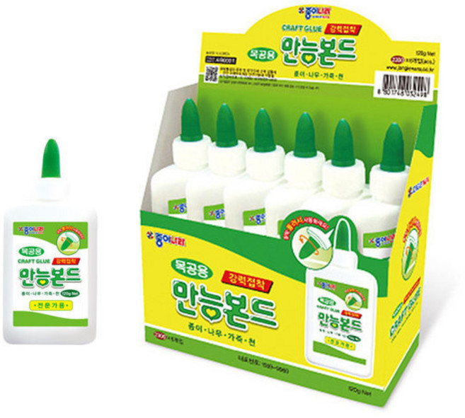 종이나라 만능본드 목공풀 120g (6개입)