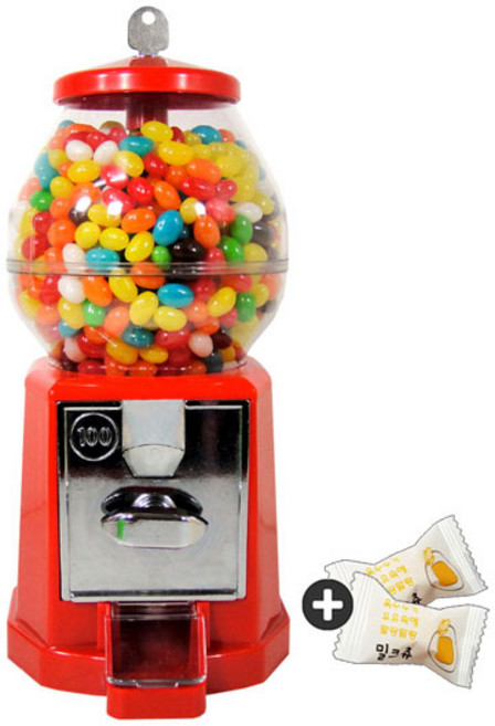 초코볼 캔디 미니자판기 1kg용량(레드) 1개(밀크츄 2개포함), 1개