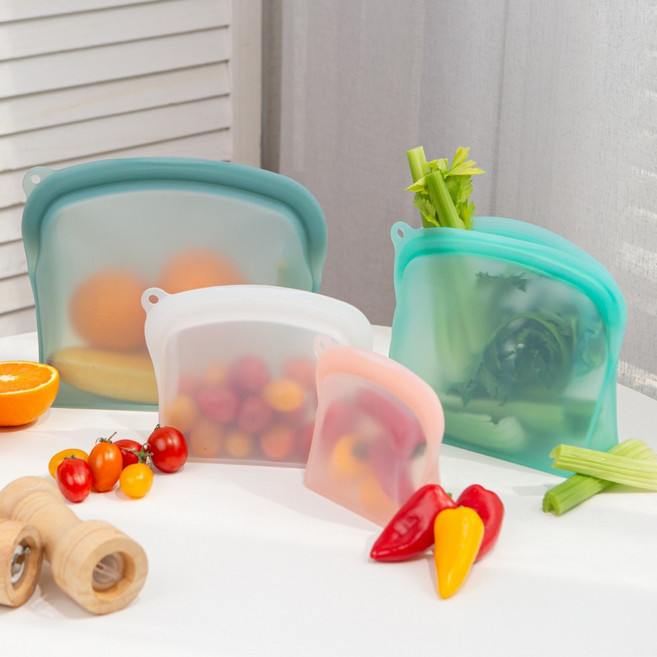 퓨어미즈키 주방 밀폐 프리미엄 특대형 실리콘 지퍼백 다양한 용량, 멀티, 4개