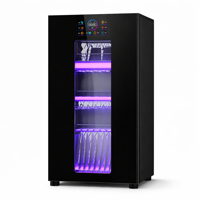 퓨어릭스 고성능 식기건조기 칼 컵 소독기 UV 살균 도마 수저 행주 가정용, 98L(블랙)