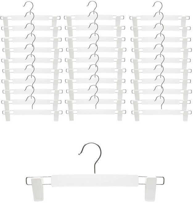 아워리빙 파스텔 논슬립 회전형 치마 바지걸이, 화이트, 30개